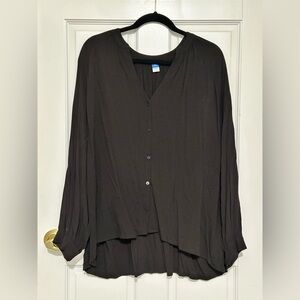 Old Navy Black Button-Up Blouse